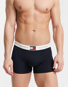 Темно-синие боксеры-брифы с золотистым логотипом на поясе Tommy Hilfiger-Темно-синий