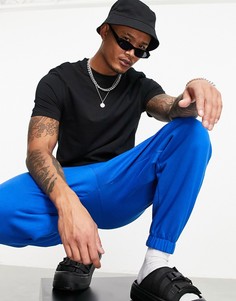 Черная длинная футболка с круглым вырезом и разрезами по бокам ASOS DESIGN-Черный цвет