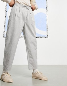 Широкие брюки до щиколотки в темную крапинку ASOS DESIGN-Серый