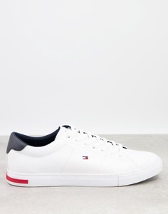 Белые кожаные кроссовки с маленьким логотипом Tommy Hilfiger-Белый