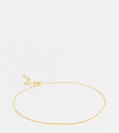 Цепочка панцирного плетения на щиколотку толщиной 1 мм из стерлингового серебра с позолотой ASOS DESIGN-Золотистый