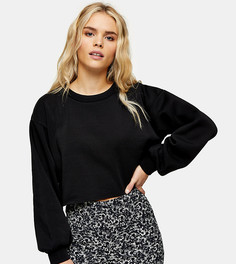 Черный укороченный свитшот Topshop Petite-Черный цвет