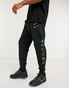 Черные джоггеры с манжетами и логотипом Nike-Черный цвет