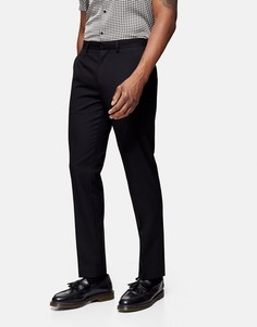 Черные фактурные брюки узкого кроя Topman-Черный цвет