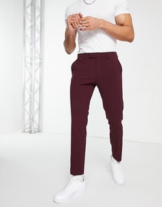 Бордовые зауженные брюки River Island-Красный