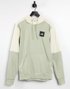 Зеленый худи с логотипом adidas-Зеленый цвет