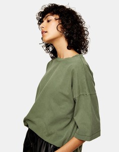 Выбеленная oversized-футболка Topshop-Зеленый цвет