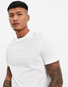 Белая длинная футболка с круглым вырезом и разрезами по бокам ASOS DESIGN-Белый