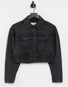 Черная джинсовая куртка Hollister-Черный цвет