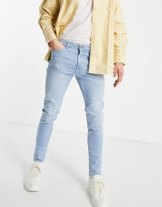 Голубые выбеленные зауженные джинсы New Look-Голубой