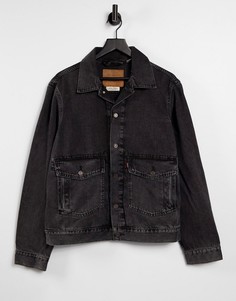 Черная выбеленная джинсовая куртка свободного кроя с 2 карманами Levis-Черный цвет Levis®