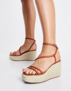 Светло-коричневые сандалии на платформе ASOS DESIGN Tulip-Коричневый цвет