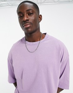 Фиолетовая oversized-футболка с эффектом кислотной стирки из органического хлопка ASOS DESIGN-Фиолетовый цвет
