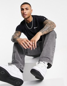 Черная футболка с маленьким рукописным логотипом на груди Champion-Черный цвет