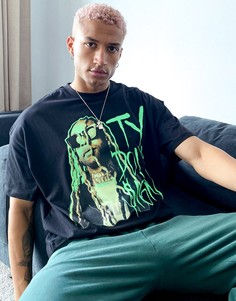 Черная oversized-футболка с принтом "Ty Dolla" ASOS DESIGN-Черный цвет