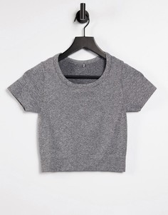 Бесшовный топ для йоги с короткими рукавами ASOS 4505-Серый