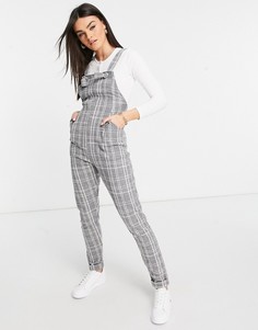 Трикотажный комбинезон из ткани букле в серую клетку в стиле casual ASOS DESIGN-Многоцветный