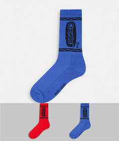 Набор из 2 пар носков ASOS DESIGN Crayola-Белый