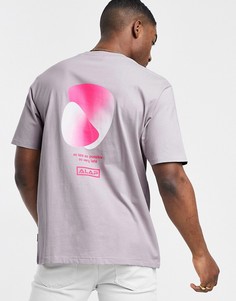 Сиреневая oversized-футболка с принтом на спине Only & Sons-Фиолетовый цвет