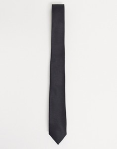 Черный узкий галстук ASOS DESIGN-Черный цвет