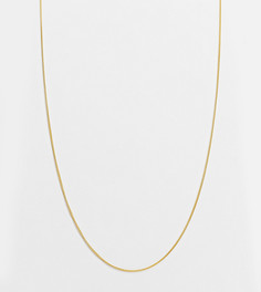 Ожерелье-цепочка панцирного плетения толщиной 1 мм из стерлингового серебра с позолотой ASOS DESIGN-Золотистый