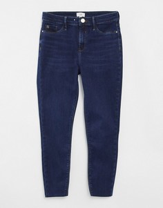Темно-синие выбеленные зауженные джинсы River Island Molly-Голубой