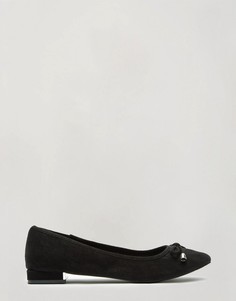Черные балетки с квадратным носком Miss Selfridge-Черный цвет