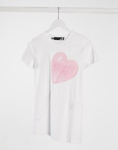 Белая футболка Love Moschino с логотипом в виде леденца-Белый