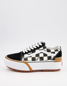 Черно-белые кеды Vans Old Skool Stacked-Белый