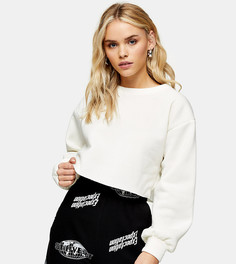 Белый укороченный свитшот Topshop Petite