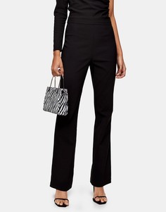 Черные расклешенные брюки Topshop-Черный цвет