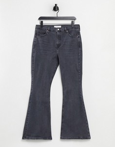 Зауженные расклешенные джинсы черного выбеленного цвета Topshop Jamie-Черный цвет