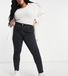 Черные джинсы скинни с завышенной талией ASOS DESIGN Curve-Черный цвет