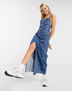Синее джинсовое платье на пуговицах Pepe Jeans Lottie-Голубой