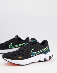 Черные кроссовки с отделкой зеленого цвета Nike Running Renew Ride 2-Черный цвет