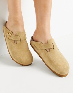 Клоги на плоской подошве цвета латте Birkenstock Boston-Нейтральный