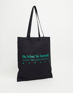 Черная сумка для покупок ASOS DESIGN-Черный цвет