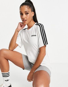 Белая футболка с тремя полосками adidas Originals-Белый