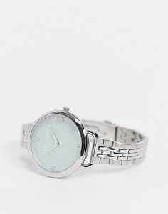 Часы с зеленым циферблатом и стразами Ted Baker-Серебристый
