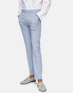Голубые облегающие брюки Topman-Голубой