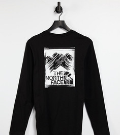 Черный лонгслив с рисованным принтом горы The North Face – эксклюзивно для ASOS-Черный цвет