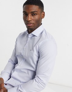 Рубашка узкого кроя в полоску Tommy Hilfiger-Голубой