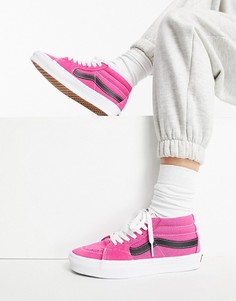 Розовые кроссовки средней высоты Vans UA Sk8-Розовый цвет