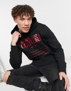 Черное худи с логотипом и инструкцией по уходу Versace Jeans Couture-Черный цвет