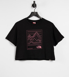 Черная укороченная футболка The North Face Stroke Mountain – эксклюзивно для ASOS-Черный цвет