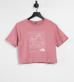 Розовая укороченная футболка The North Face Stroke Mountain – эксклюзивно для ASOS-Розовый цвет