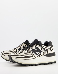 Кроссовки на танкетке с принтом «зебра» New Balance 574-Белый