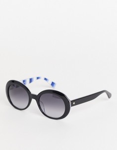 Круглые массивные солнцезащитные очки Kate Spade Cindra-Черный цвет