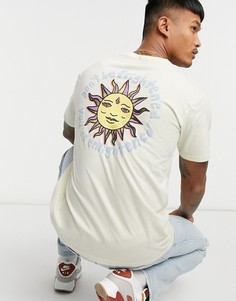Бежевая футболка с принтом на спине Volcom Ozzy Wrong-Белый