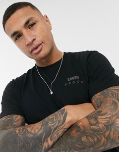 Черная футболка с логотипом на груди Edwin-Черный цвет